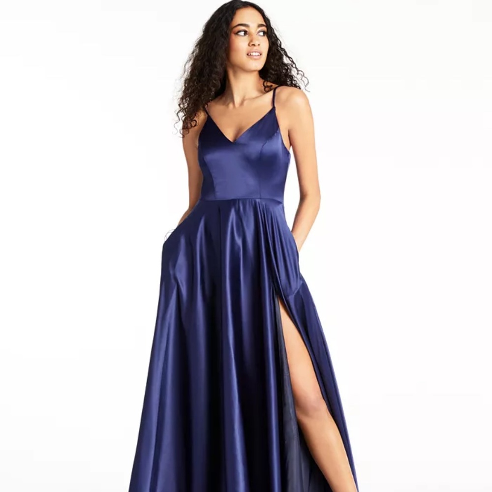 B Darlin Navy and Blue Prom Dress